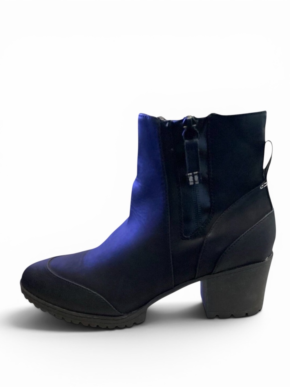 Dr. Scholls Women'sโ Black Ankle Booties Size 7 Block Heel Slip On
